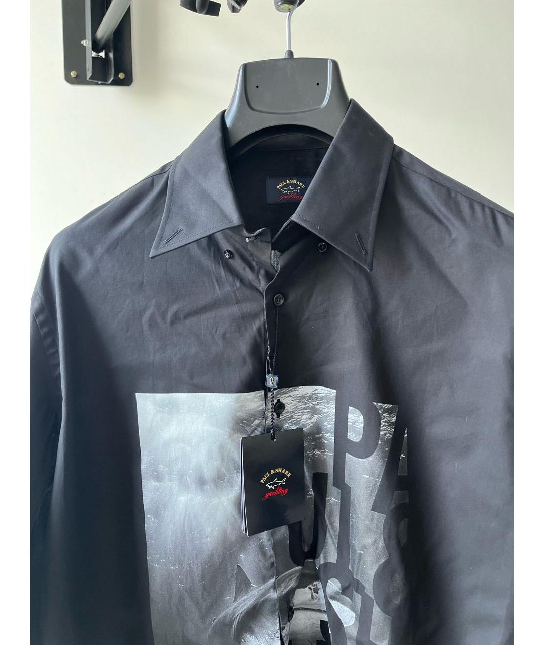 PAUL & SHARK Черная хлопковая кэжуал рубашка, фото 3