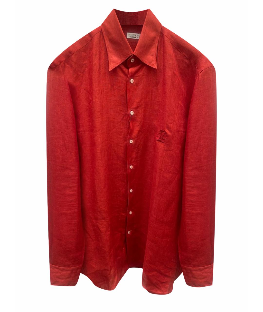 ZILLI Красная льняная кэжуал рубашка, фото 1