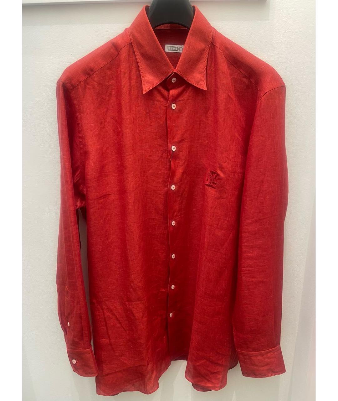 ZILLI Красная льняная кэжуал рубашка, фото 7
