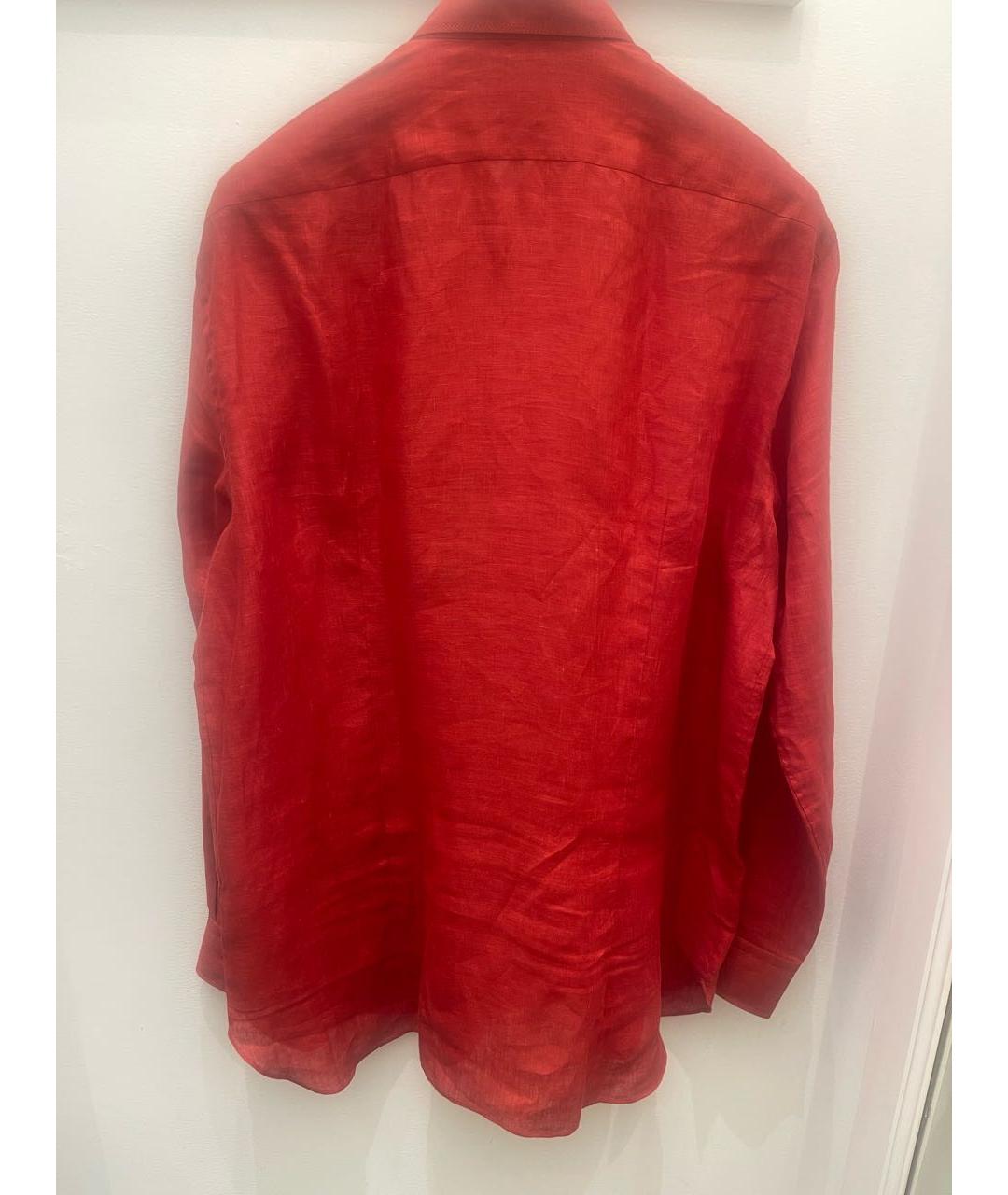 ZILLI Красная льняная кэжуал рубашка, фото 2