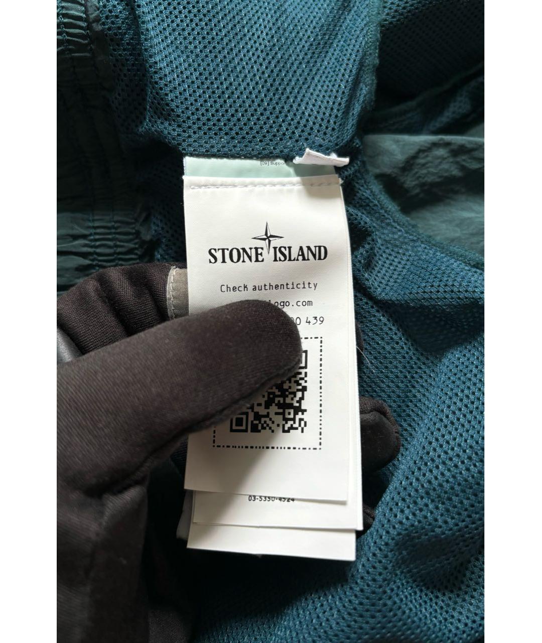 STONE ISLAND Зеленые полиамидовые шорты, фото 5