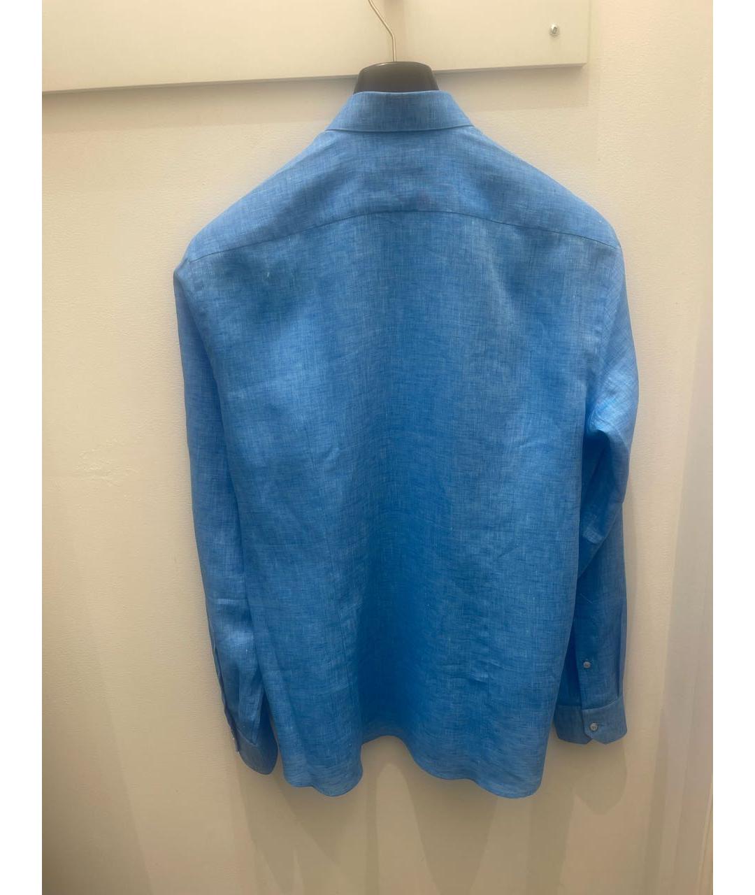 ZILLI Голубая льняная кэжуал рубашка, фото 2