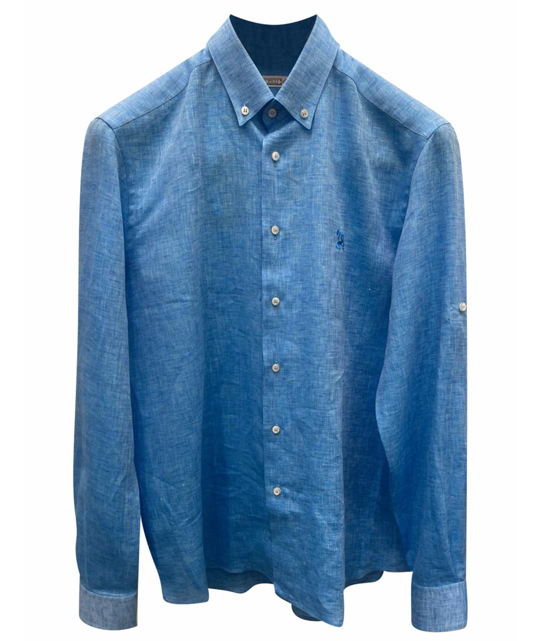 ZILLI Голубая льняная кэжуал рубашка, фото 1
