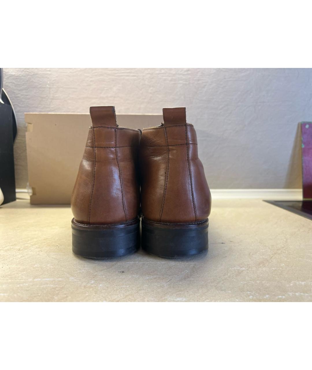 MASSIMO SFORZA Коричневые кожаные низкие ботинки, фото 4