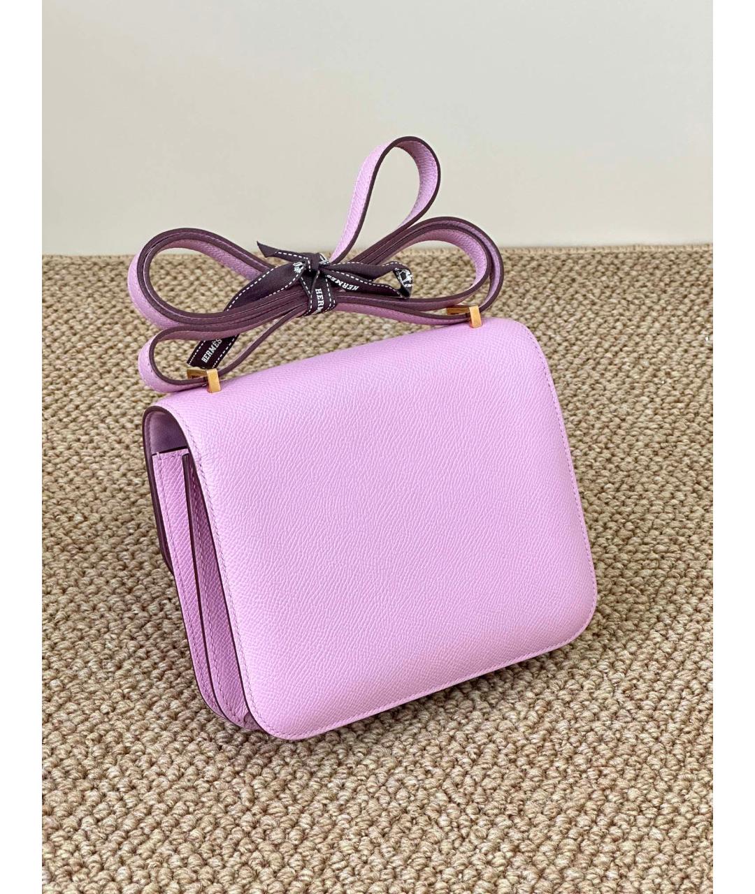 HERMES PRE-OWNED Фиолетовая кожаная сумка через плечо, фото 2