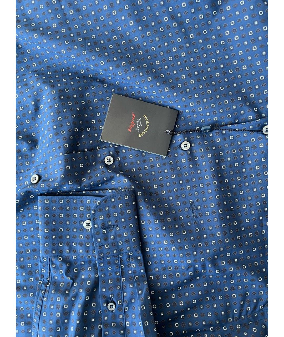 PAUL & SHARK Темно-синяя хлопковая кэжуал рубашка, фото 4