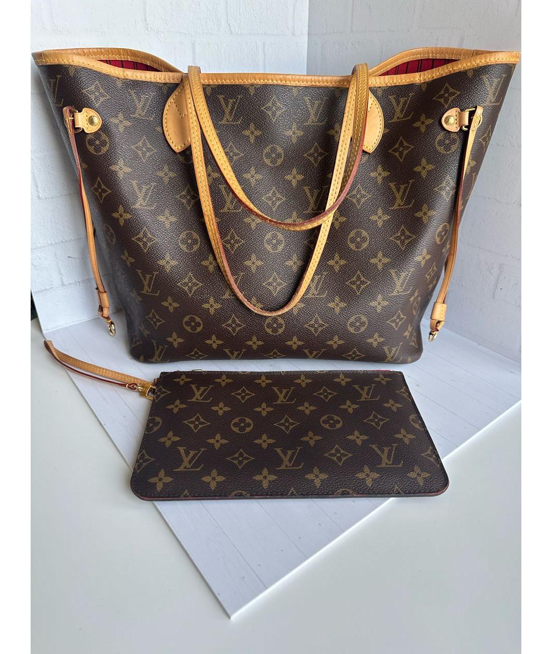 LOUIS VUITTON PRE-OWNED Коричневая сумка тоут, фото 3