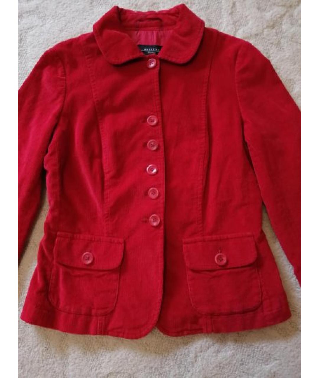 WEEKEND MAX MARA Красный хлопко-эластановый жакет/пиджак, фото 7