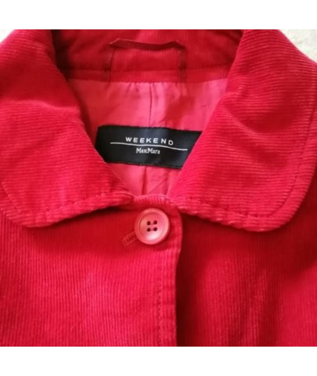 WEEKEND MAX MARA Красный хлопко-эластановый жакет/пиджак, фото 3