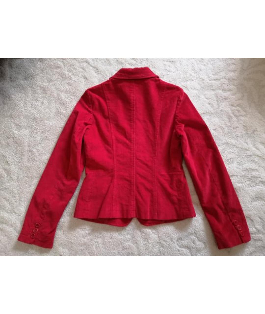 WEEKEND MAX MARA Красный хлопко-эластановый жакет/пиджак, фото 2