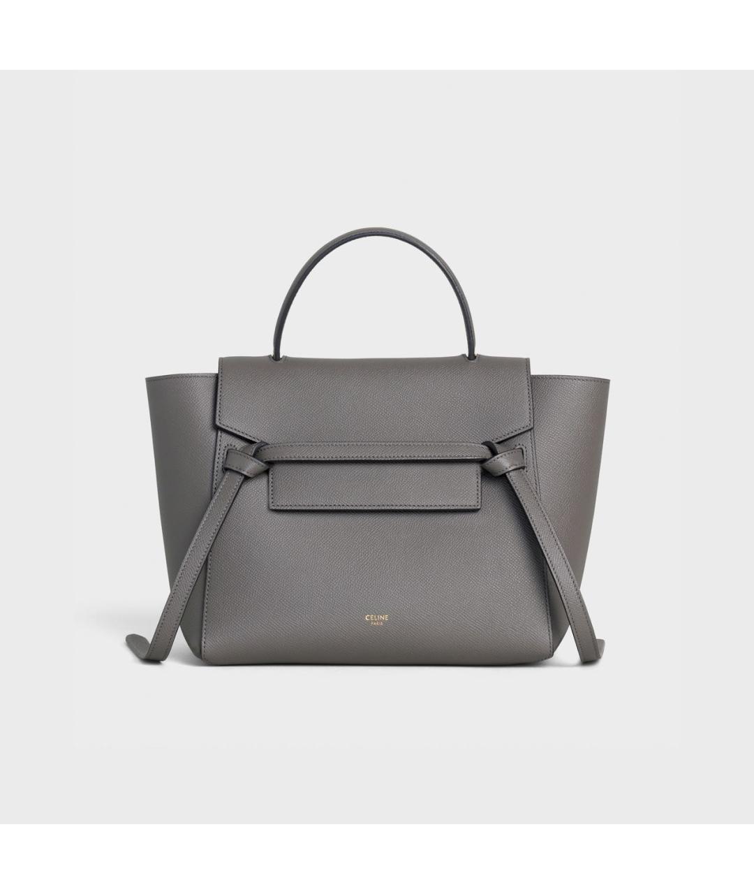 CELINE PRE-OWNED Серая кожаная сумка тоут, фото 8