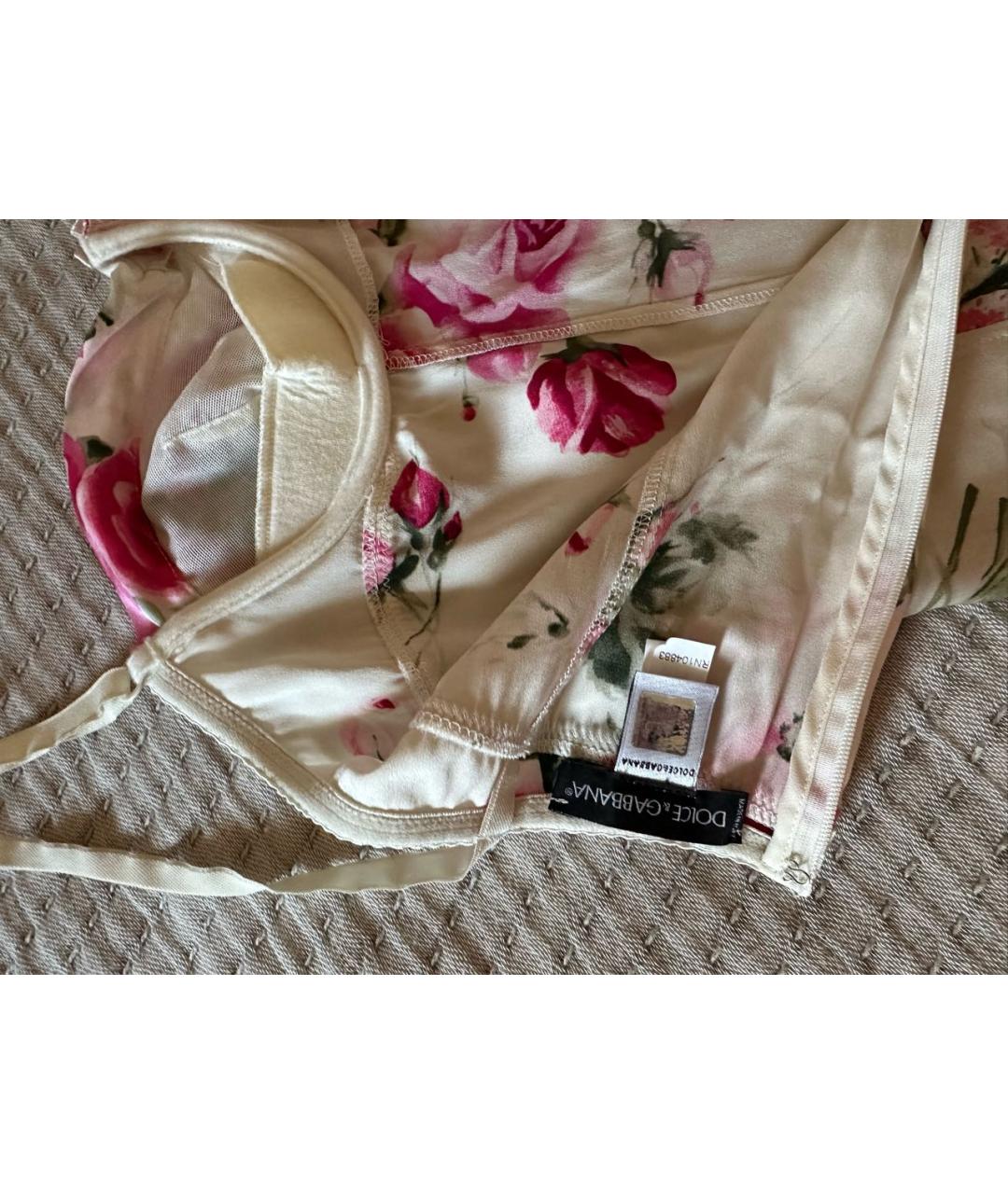 DOLCE&GABBANA Розовое шелковое повседневное платье, фото 3