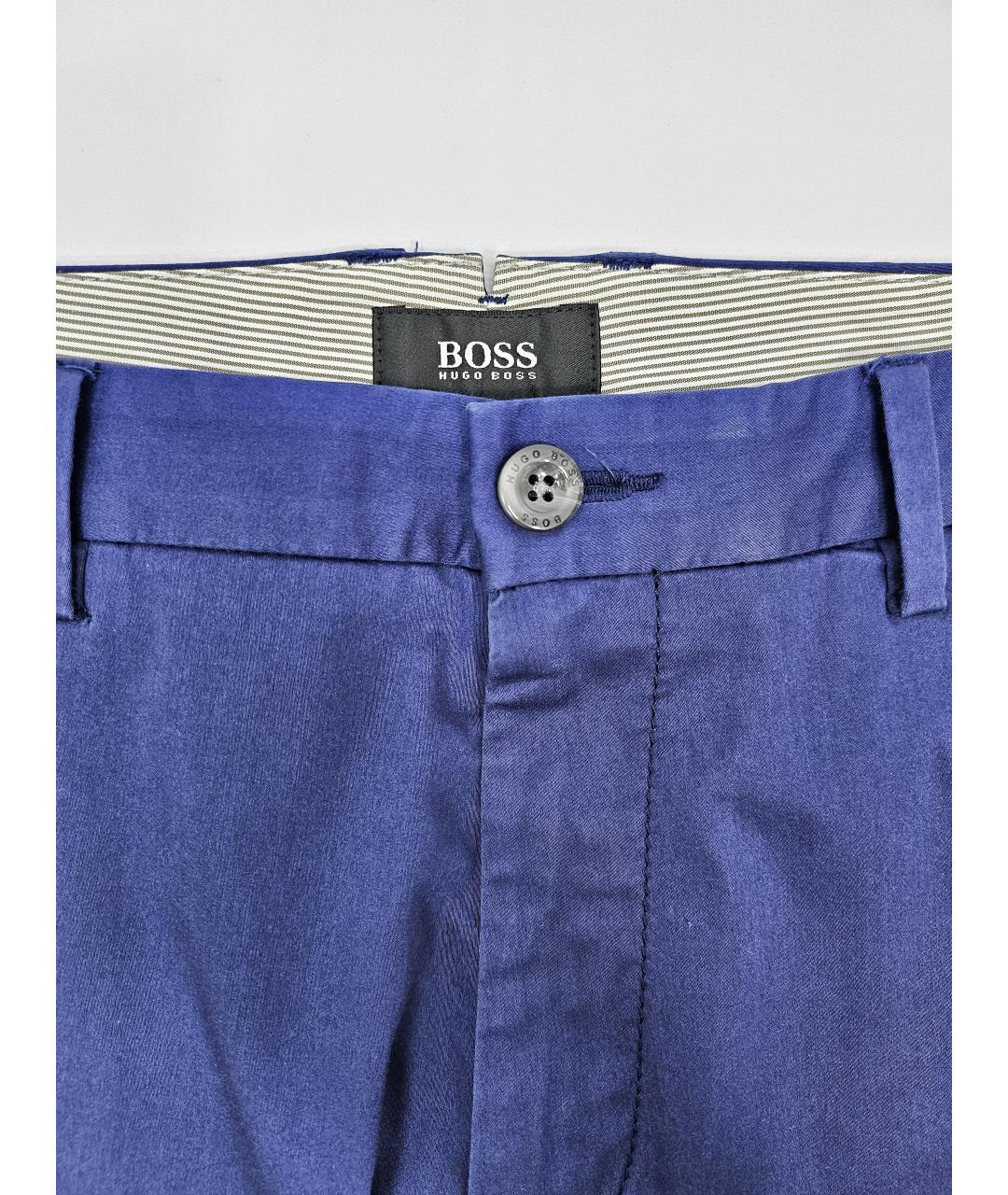 HUGO BOSS Синие хлопковые повседневные брюки, фото 3