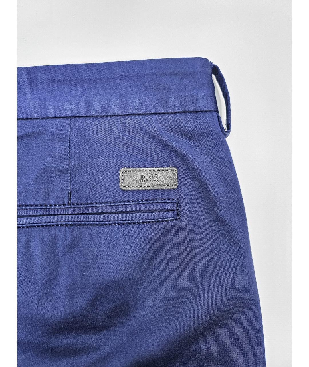 HUGO BOSS Синие хлопковые повседневные брюки, фото 4