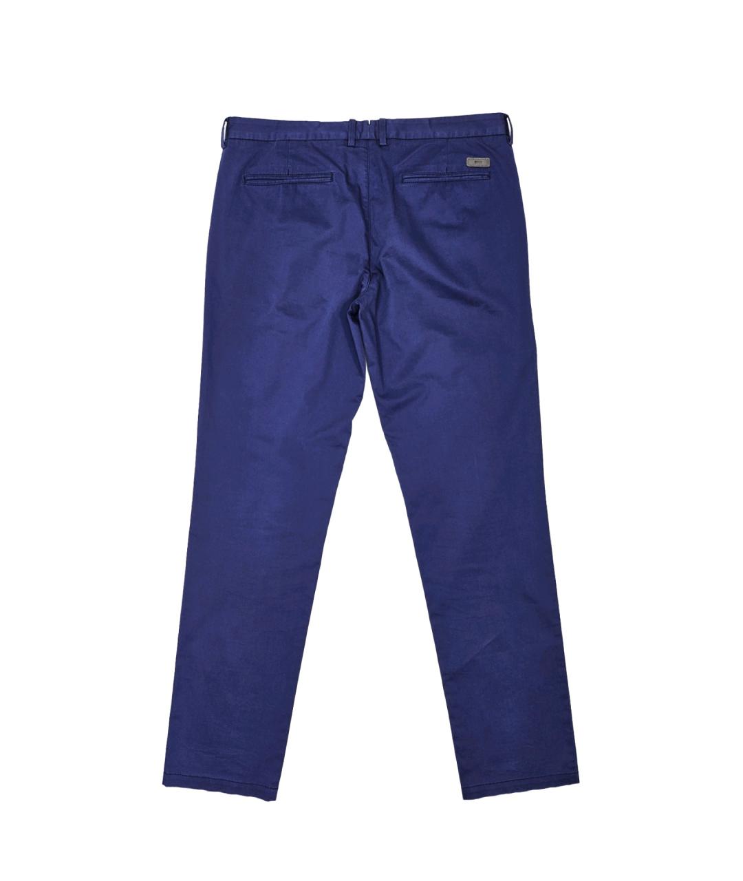 HUGO BOSS Синие хлопковые повседневные брюки, фото 2