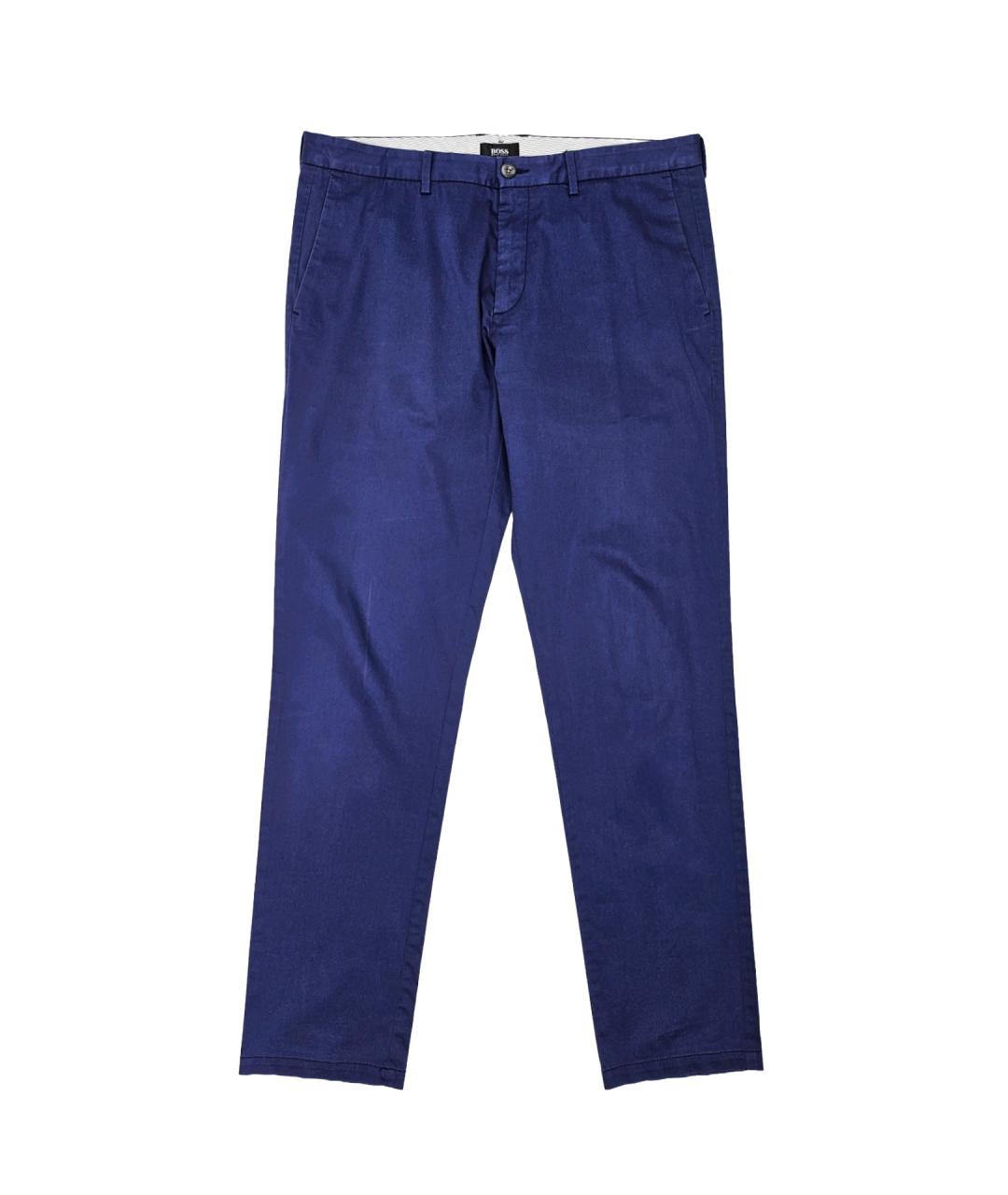 HUGO BOSS Синие хлопковые повседневные брюки, фото 1