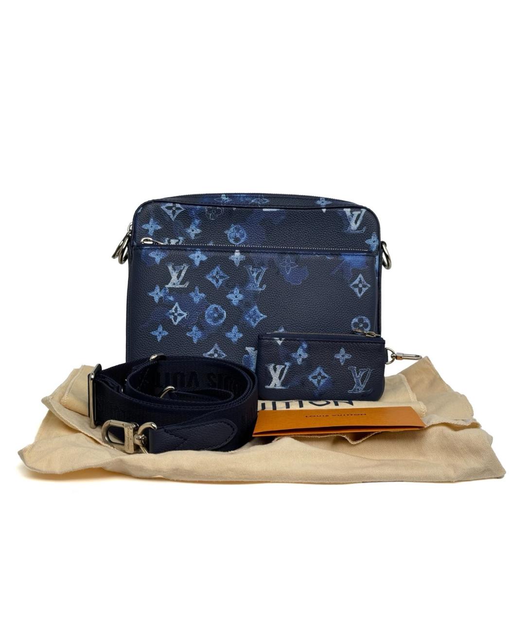 LOUIS VUITTON PRE-OWNED Темно-синяя кожаная сумка на плечо, фото 7