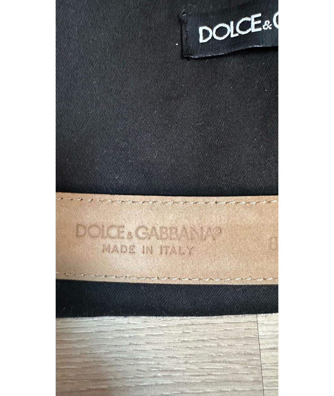 DOLCE&GABBANA Черный кожаный ремень, фото 3