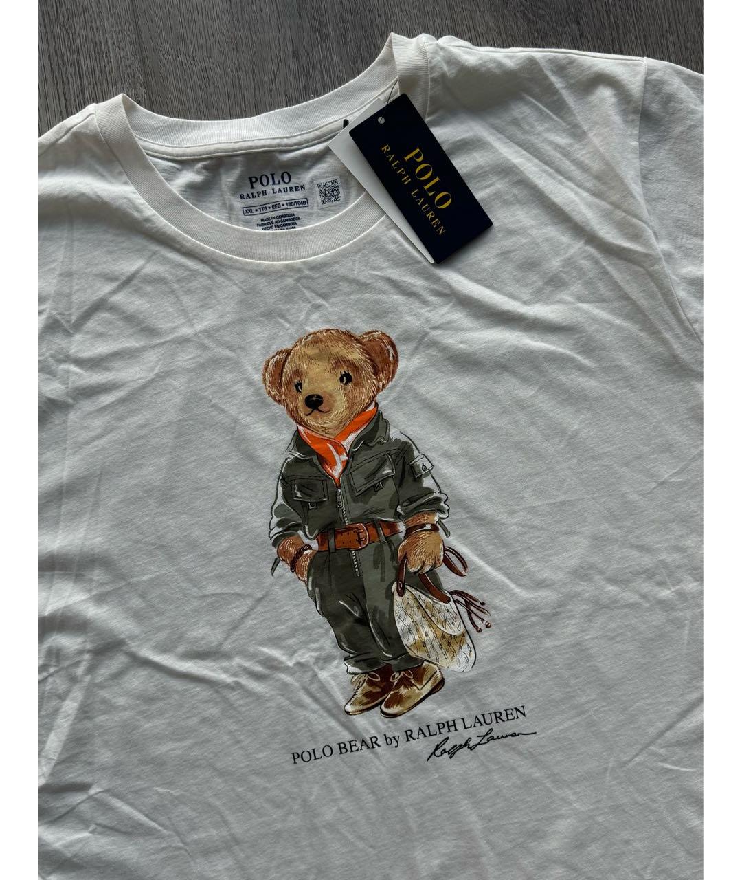 POLO RALPH LAUREN Бежевая хлопковая футболка, фото 4
