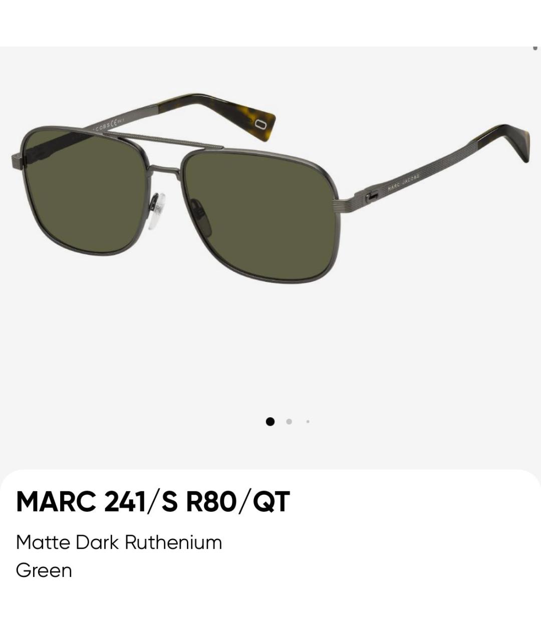 MARC JACOBS Зеленые металлические солнцезащитные очки, фото 3