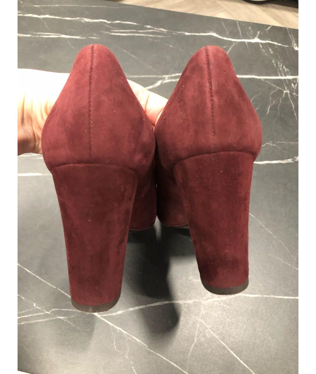 CHANEL Бордовые замшевые туфли, фото 4