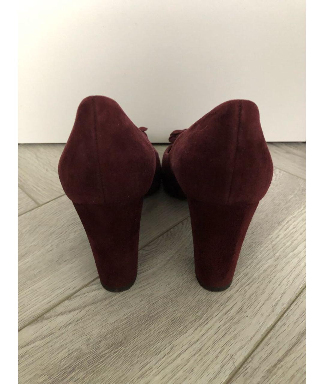 CHANEL Бордовые замшевые туфли, фото 3