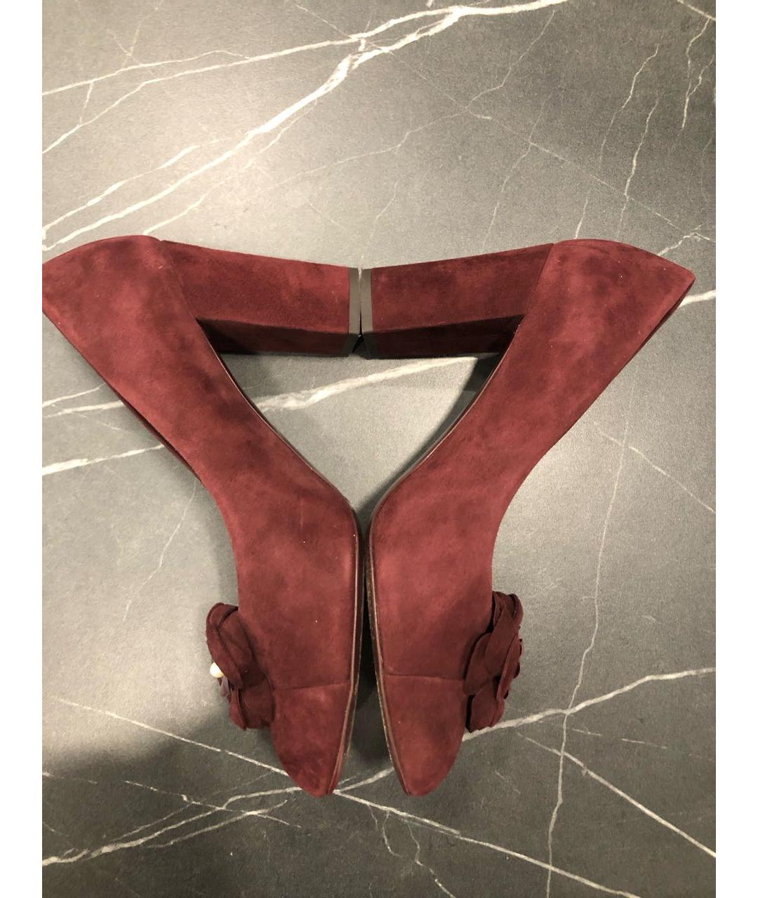 CHANEL Бордовые замшевые туфли, фото 5