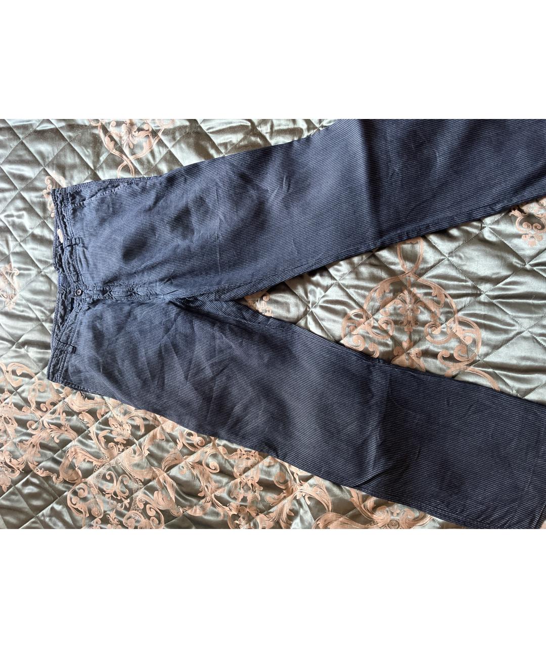 120%LINO Синие льняные повседневные брюки, фото 7