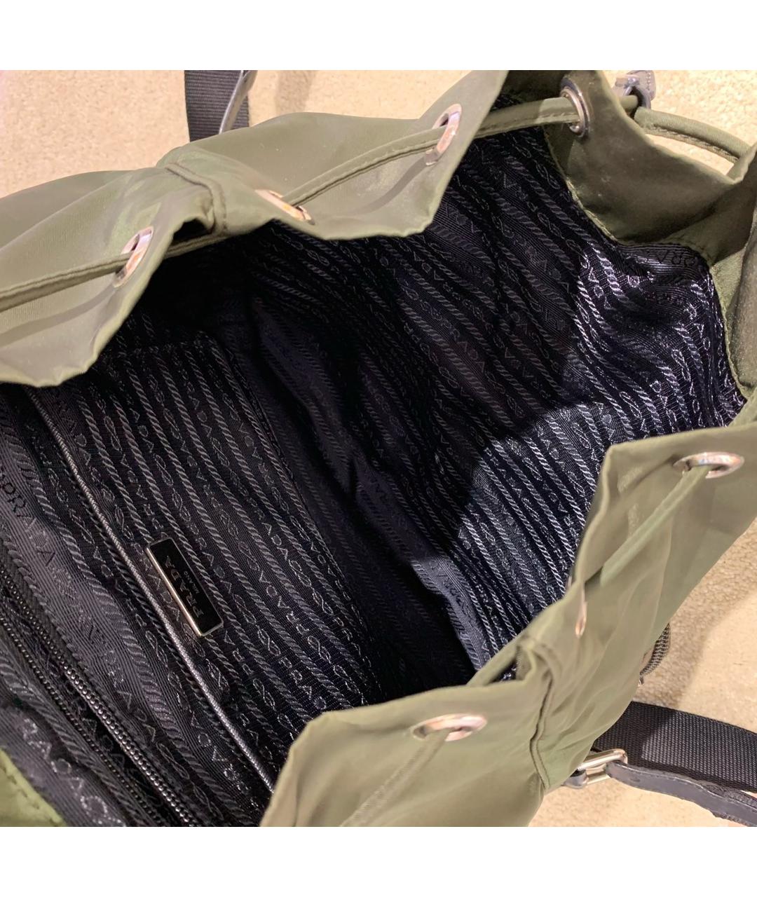 PRADA Зеленый синтетический рюкзак, фото 4