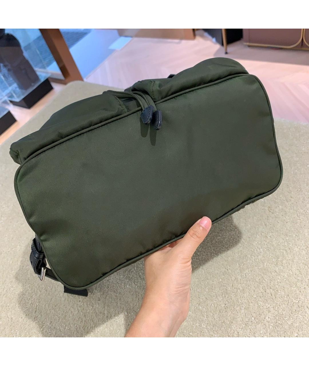 PRADA Зеленый синтетический рюкзак, фото 5