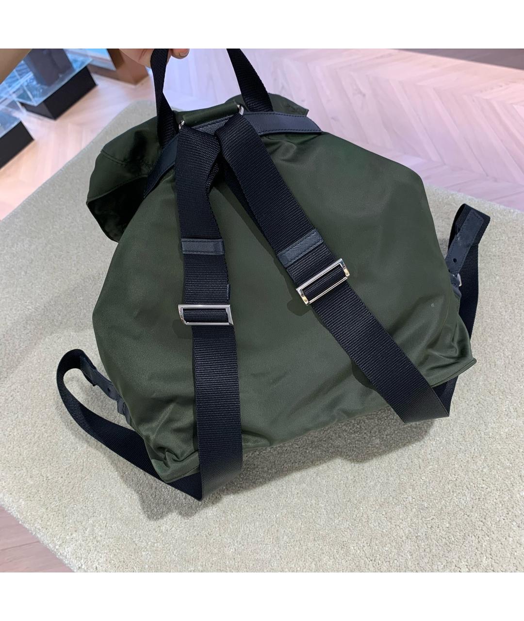 PRADA Зеленый синтетический рюкзак, фото 3