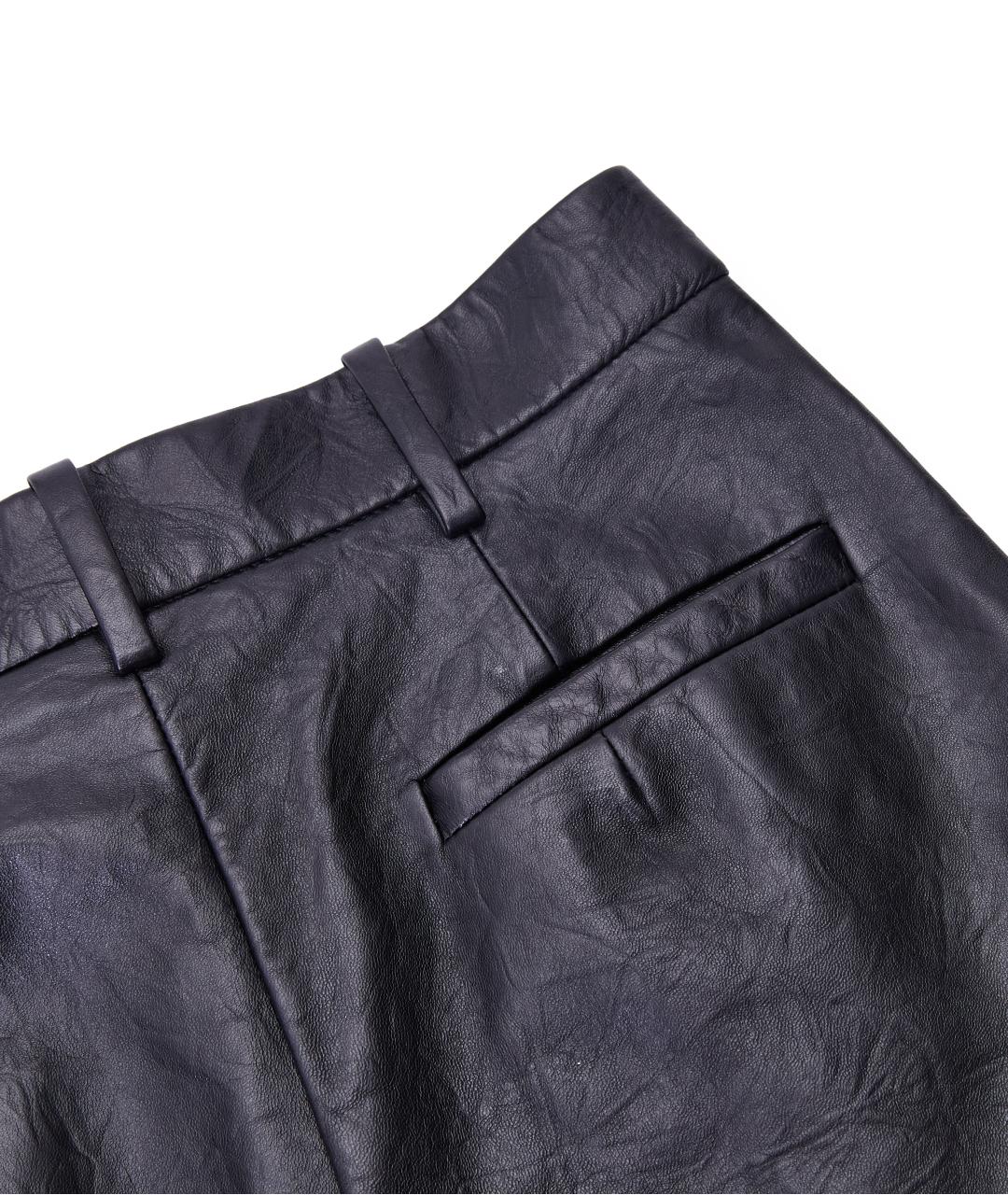 CHRISTIAN DIOR Черные кожаные прямые брюки, фото 4