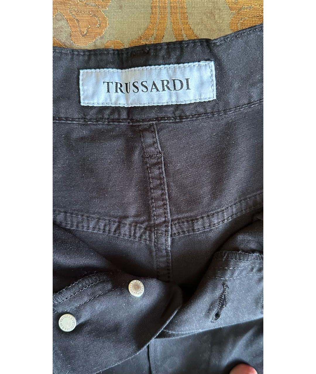 TRUSSARDI Черные хлопко-эластановые шорты, фото 3