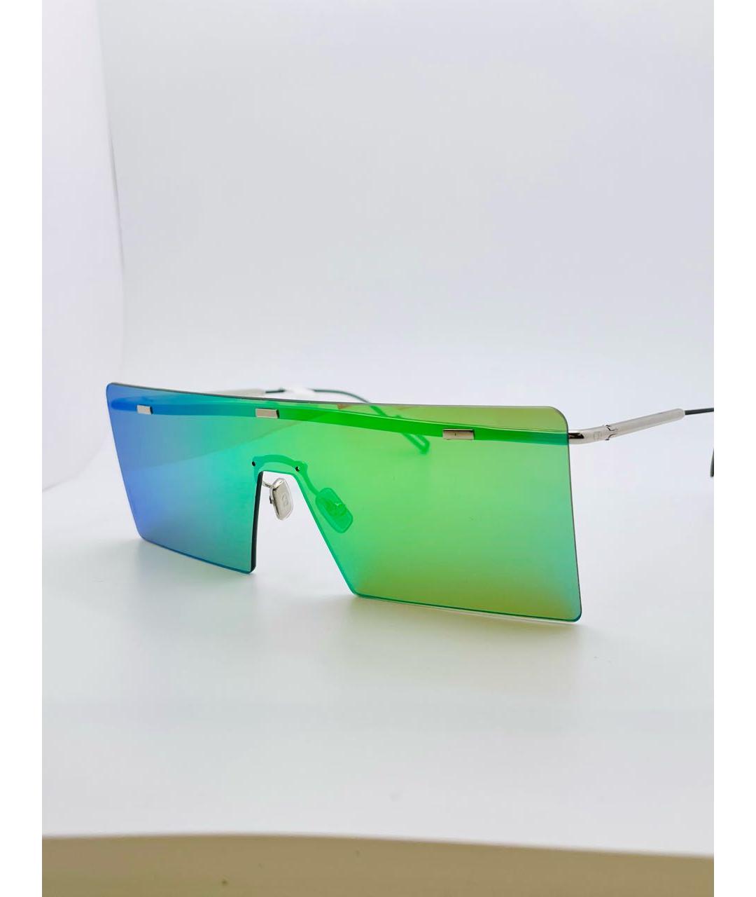 CHRISTIAN DIOR Салатовые металлические солнцезащитные очки, фото 3