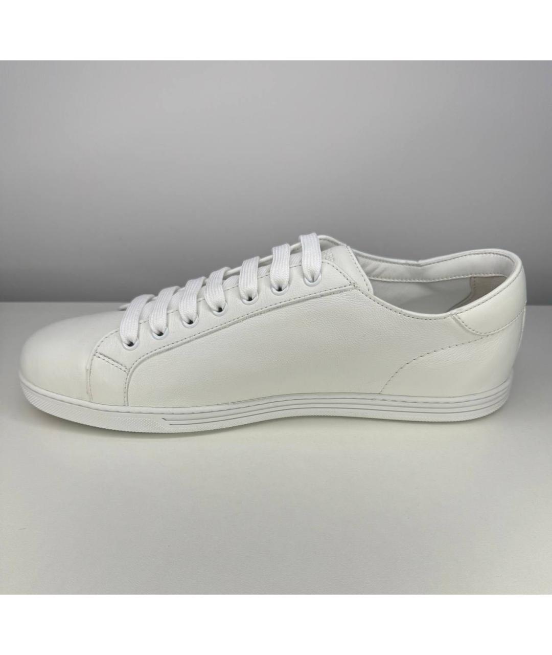 DOLCE&GABBANA Белые кожаные низкие кроссовки / кеды, фото 3
