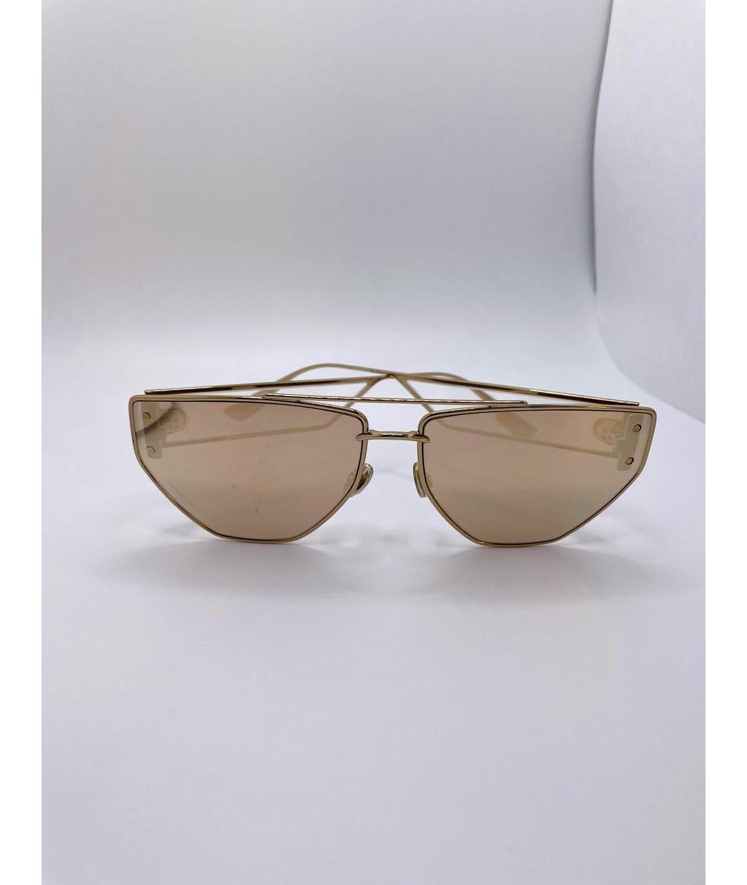 CHRISTIAN DIOR Золотые металлические солнцезащитные очки, фото 7