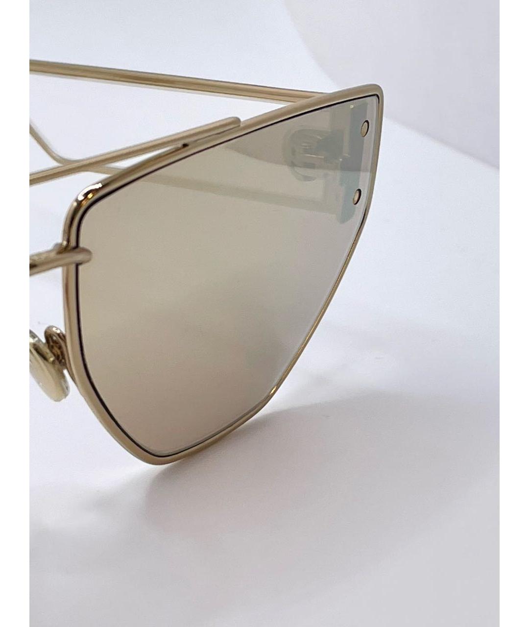 CHRISTIAN DIOR Золотые металлические солнцезащитные очки, фото 3