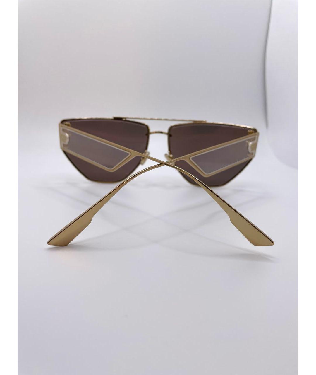CHRISTIAN DIOR Золотые металлические солнцезащитные очки, фото 2