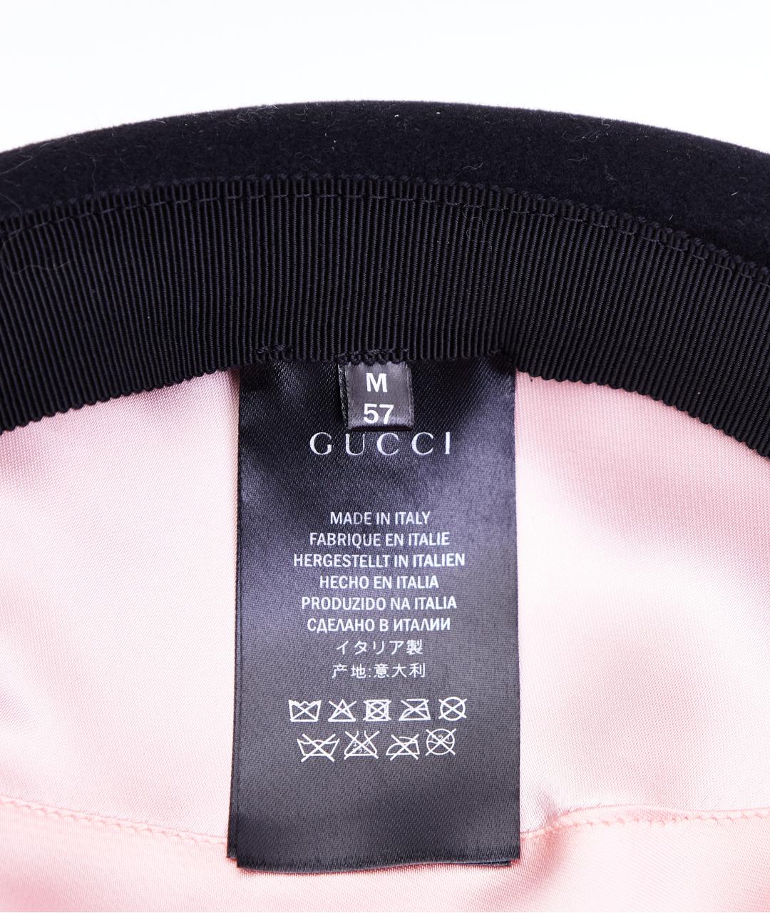 GUCCI Черная шерстяная шляпа, фото 6