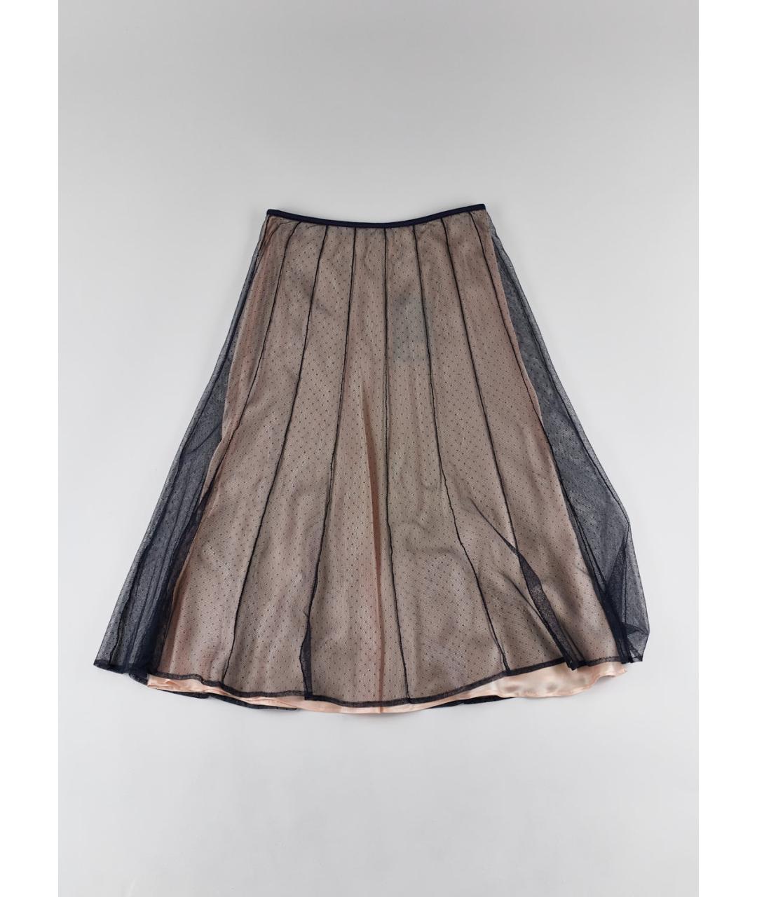 ESCADA Коричневая шелковая юбка миди, фото 2