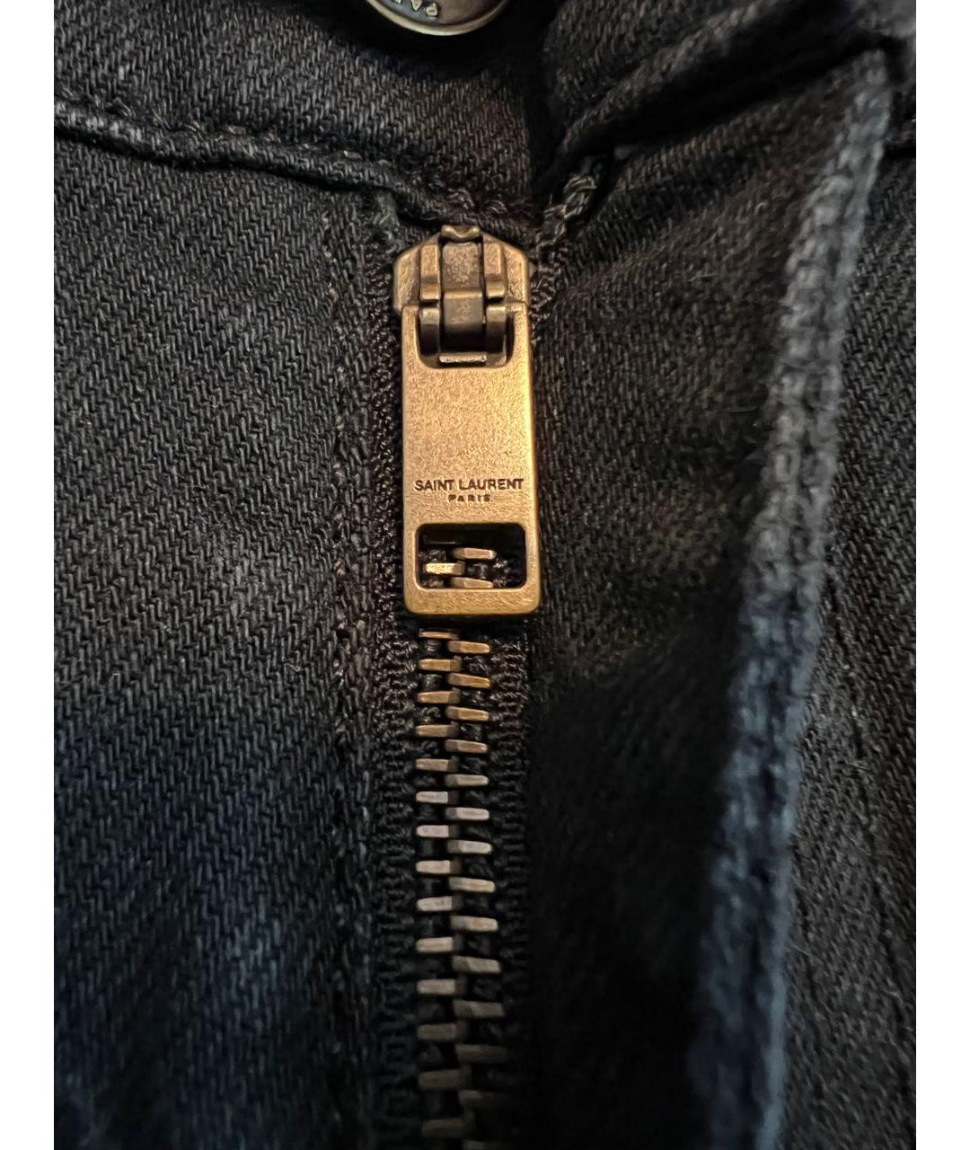 SAINT LAURENT Черные хлопко-эластановые джинсы слим, фото 6