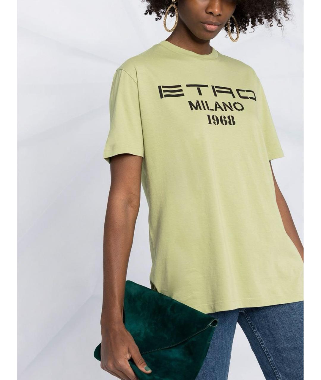 ETRO Зеленая хлопковая футболка, фото 2