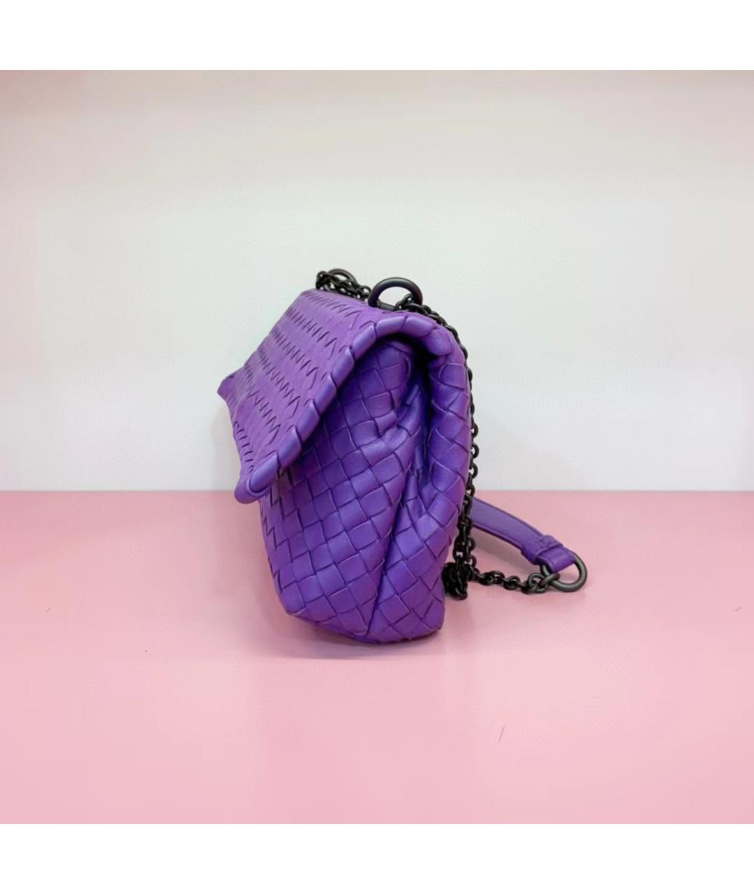 BOTTEGA VENETA Фиолетовая кожаная сумка через плечо, фото 4