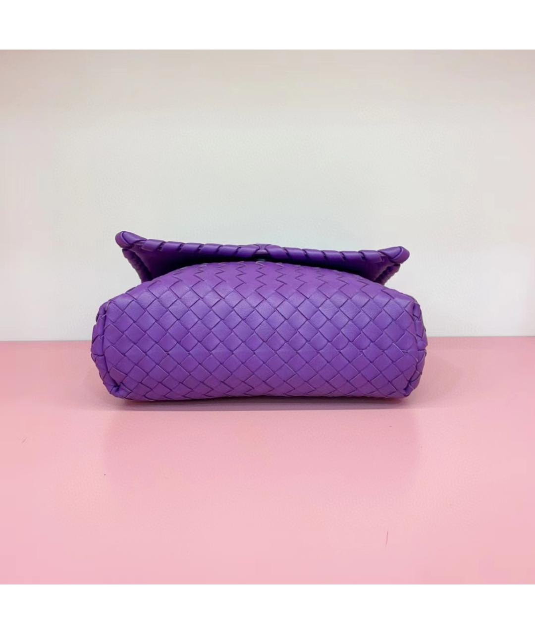 BOTTEGA VENETA Фиолетовая кожаная сумка через плечо, фото 5