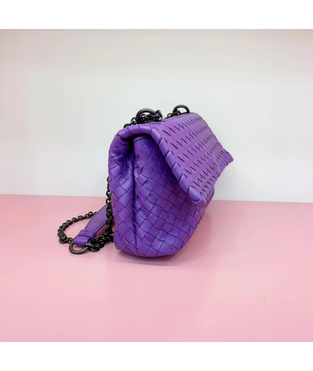 BOTTEGA VENETA Фиолетовая кожаная сумка через плечо, фото 3
