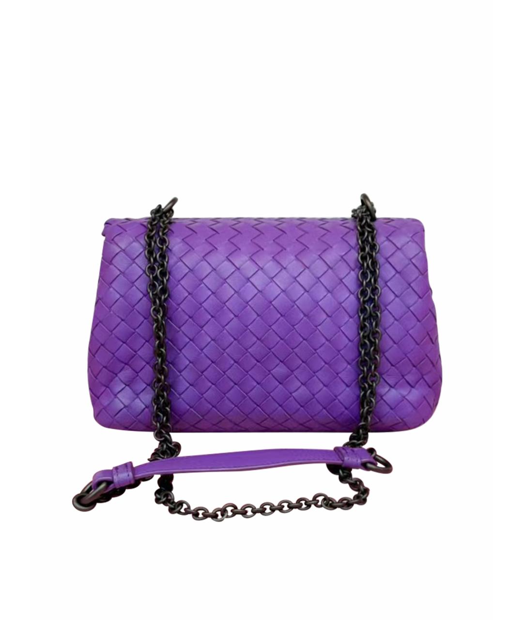 BOTTEGA VENETA Фиолетовая кожаная сумка через плечо, фото 1