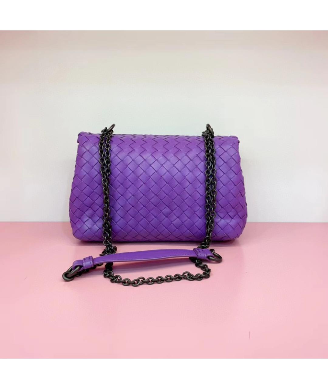 BOTTEGA VENETA Фиолетовая кожаная сумка через плечо, фото 9
