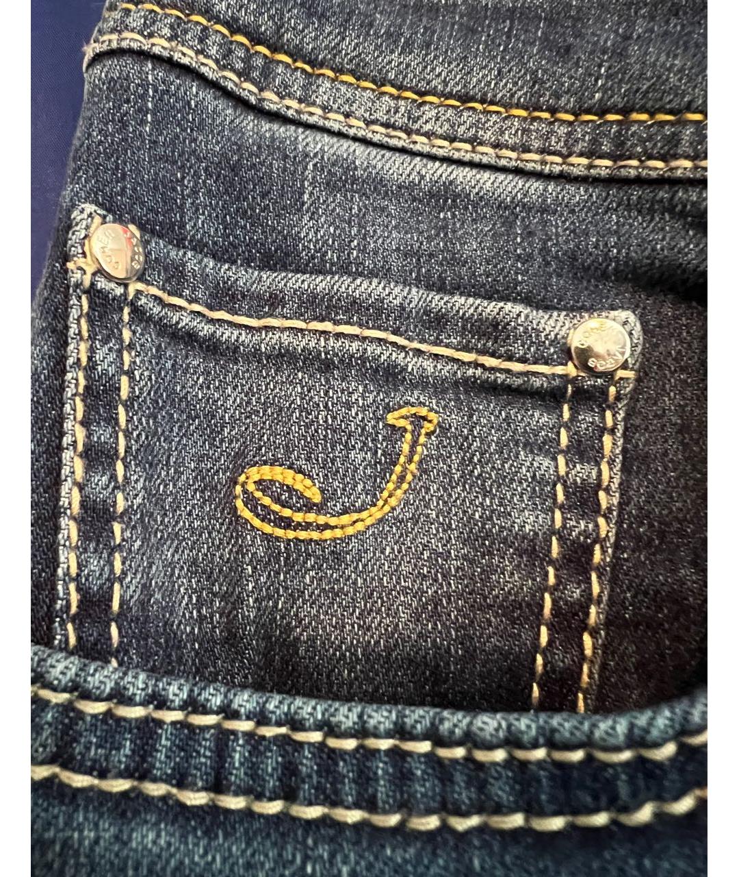 JACOB COHEN Синие хлопко-эластановые прямые джинсы, фото 6