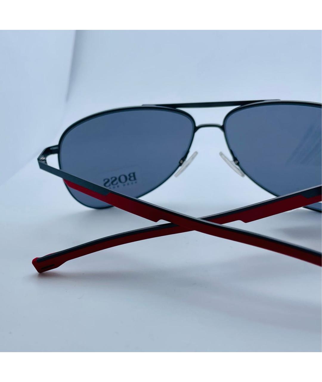 HUGO BOSS Серебряные металлические солнцезащитные очки, фото 3
