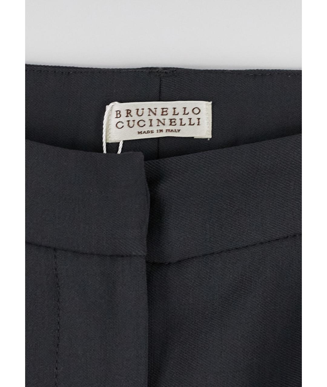 BRUNELLO CUCINELLI Серые шерстяные классические брюки, фото 3